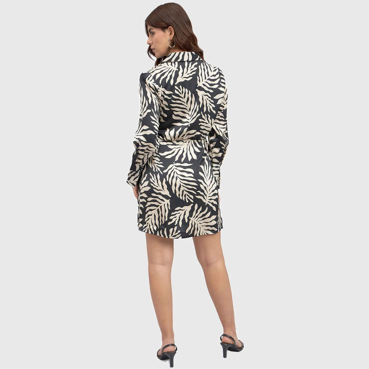 DL Women's Tropical Printed Wrap Dress | DLWDRW23007 | Black - S