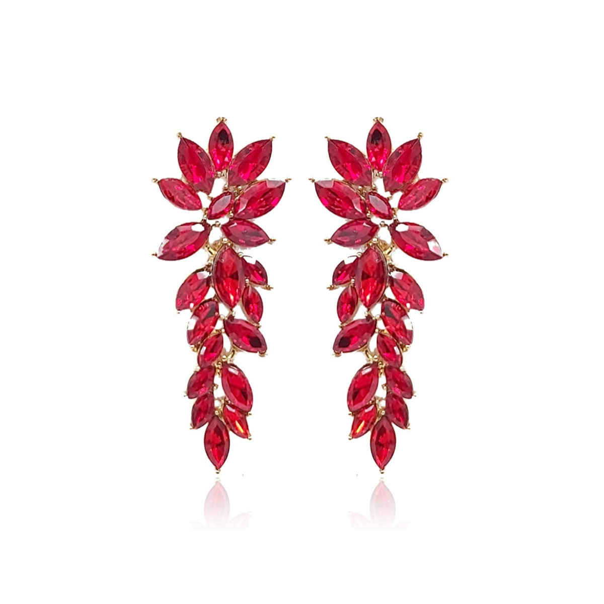 Youbella Jewellery Earrings For Women Crystal Earrings For Girls And Women (Red)(Ybear - 32431)