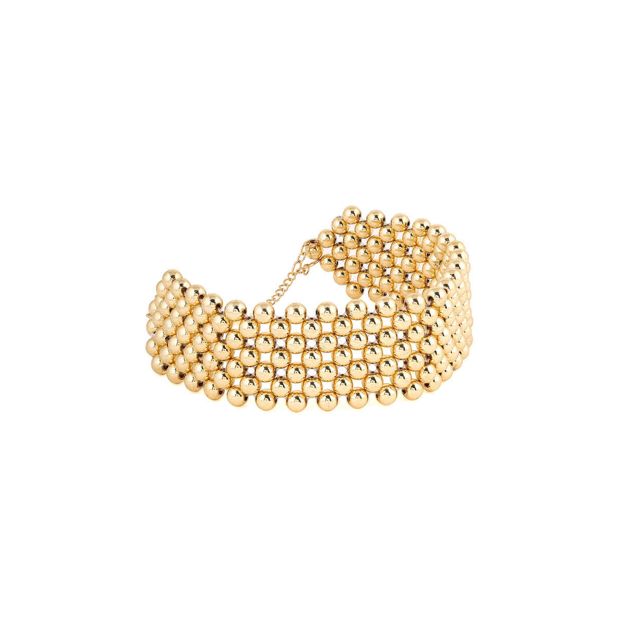 Priyaasi Gold Beaded Sequenced Gold Plated Choker Necklace