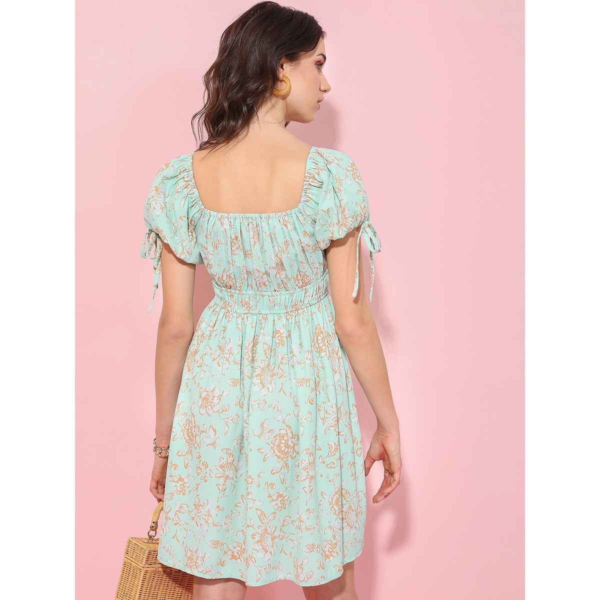 Tokyo Talkies Women's Fit and Flare Dress | Green - S