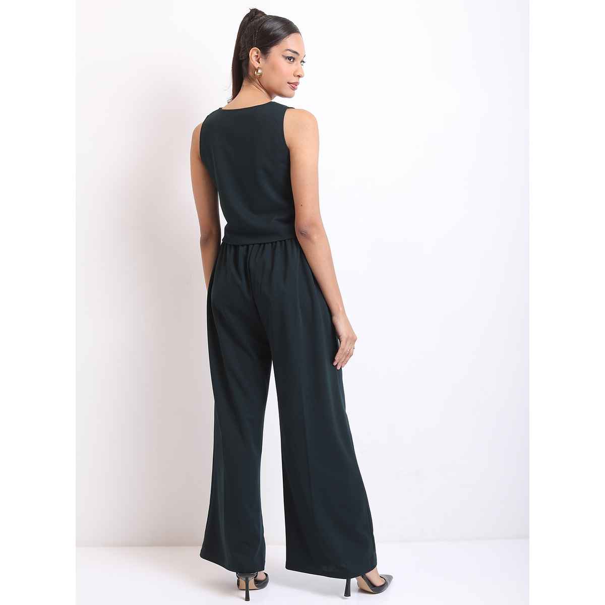 Ketch Women Sleeveless Waistcoat Wide Leg Trousers Co-ords | Blue | L
