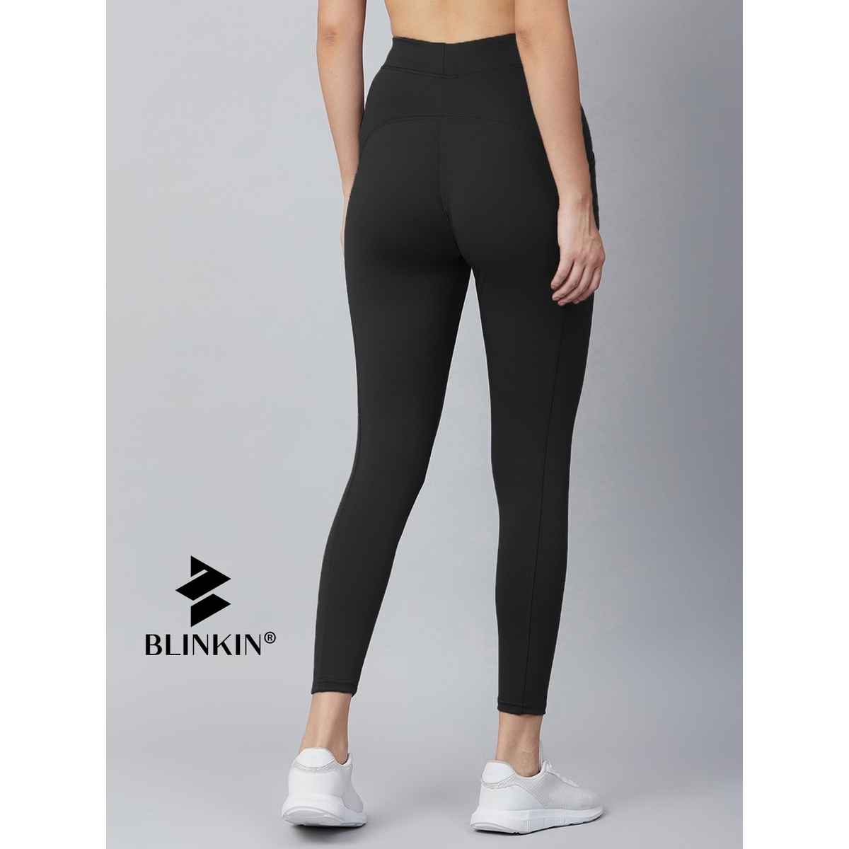 Blinkin Women's Gym Pants & Tights - Black | Workout | With Side Pockets | M