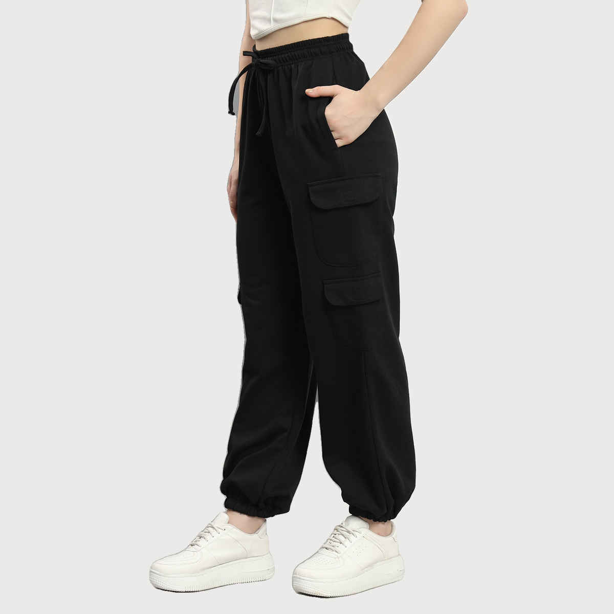 Q-rious Women's AdventureFlex Cargo Joggers | GLJ-CARGO | Black - 30