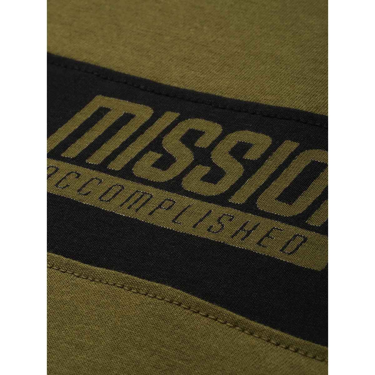 Dillinger Men's Pure Cotton Colourblocked Typography Printed Long Sleeve T-shirt | Olive - S