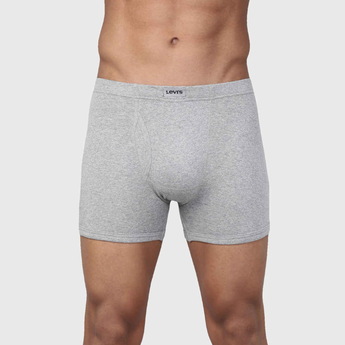 Levi's Men Pure Cotton Long Length Trunk | Ultrasoft Waistband | Light Grey Melange - M