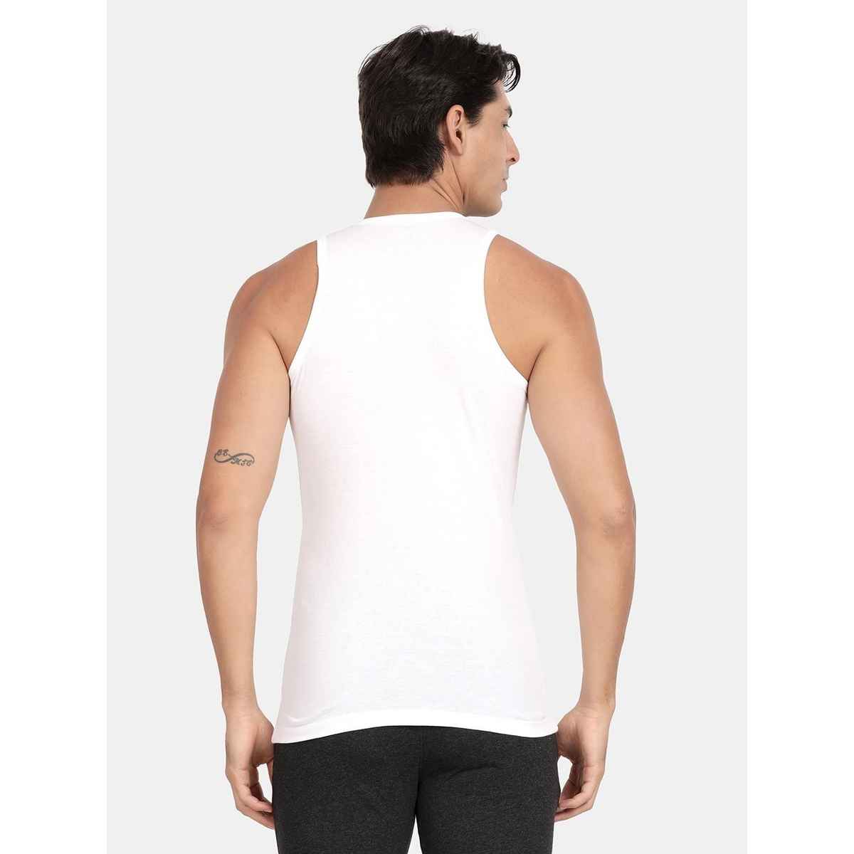 Pepe Jeans Mens White Cotton Solid Vest   - Pack of 2 (XXL) Comfort Fit, Soft Fabric, Breathable