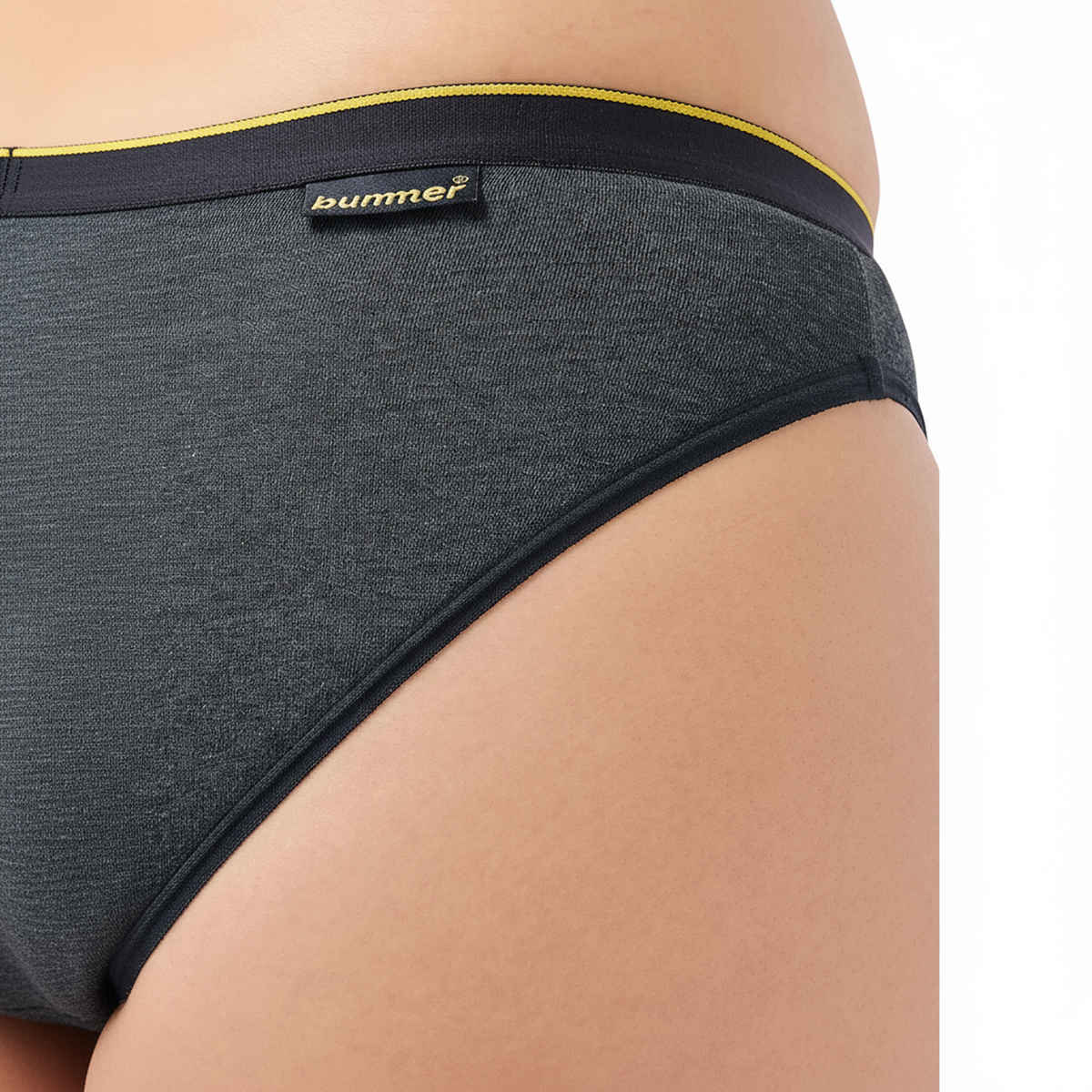 Bummer Women's Micro Modal Elastane Bikini Panties | Charcoal Melange - S