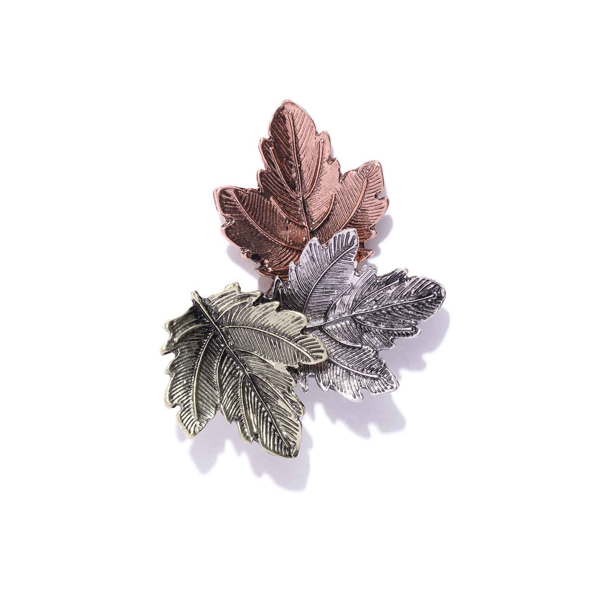 Youbella Latest Stylish Crystal Unisex Leaf Brooch For Women/Girls/Men (Silver)(Yb - Brooch - 82)