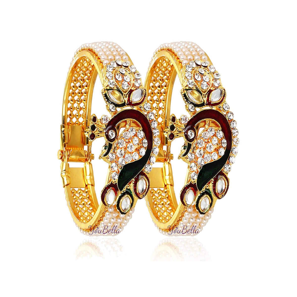 YouBella Jewellery Traditional Gold Plated Bracelet Bangle Set For Girls & Women (YBBN - 91301A)
