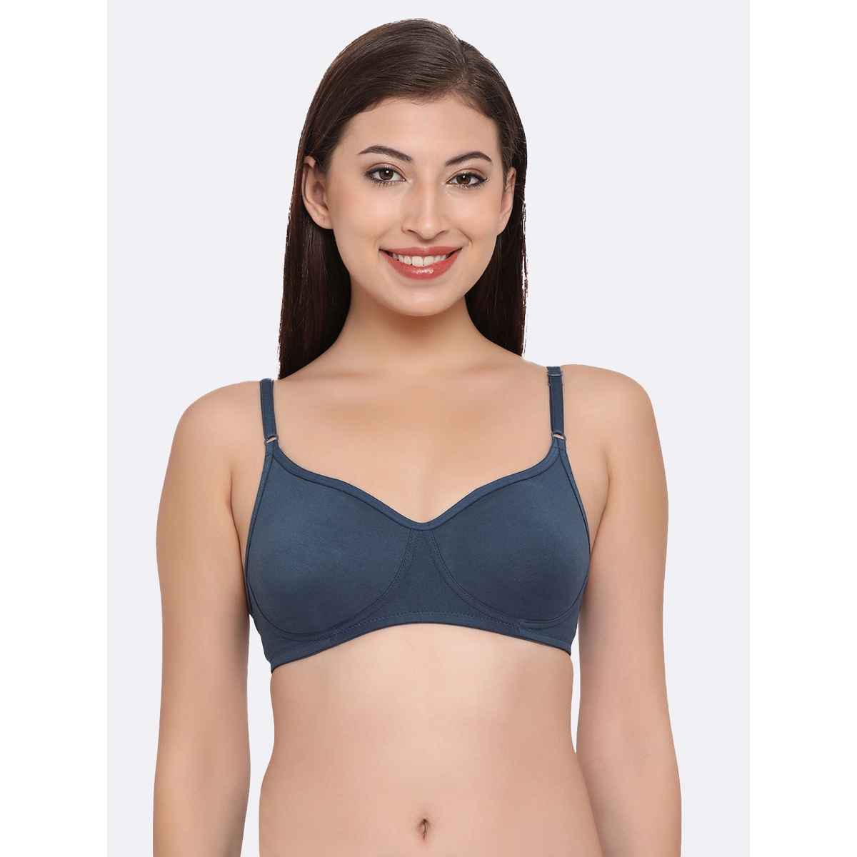 Clovia Women Non-Padded Non-Wired Full Coverage T-Shirt Bra - Blue, Lavender | 36C