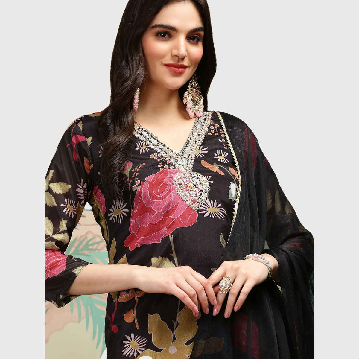 Ishin Women's Kurta Set 3 Pcs with Dupatta | Multi - S