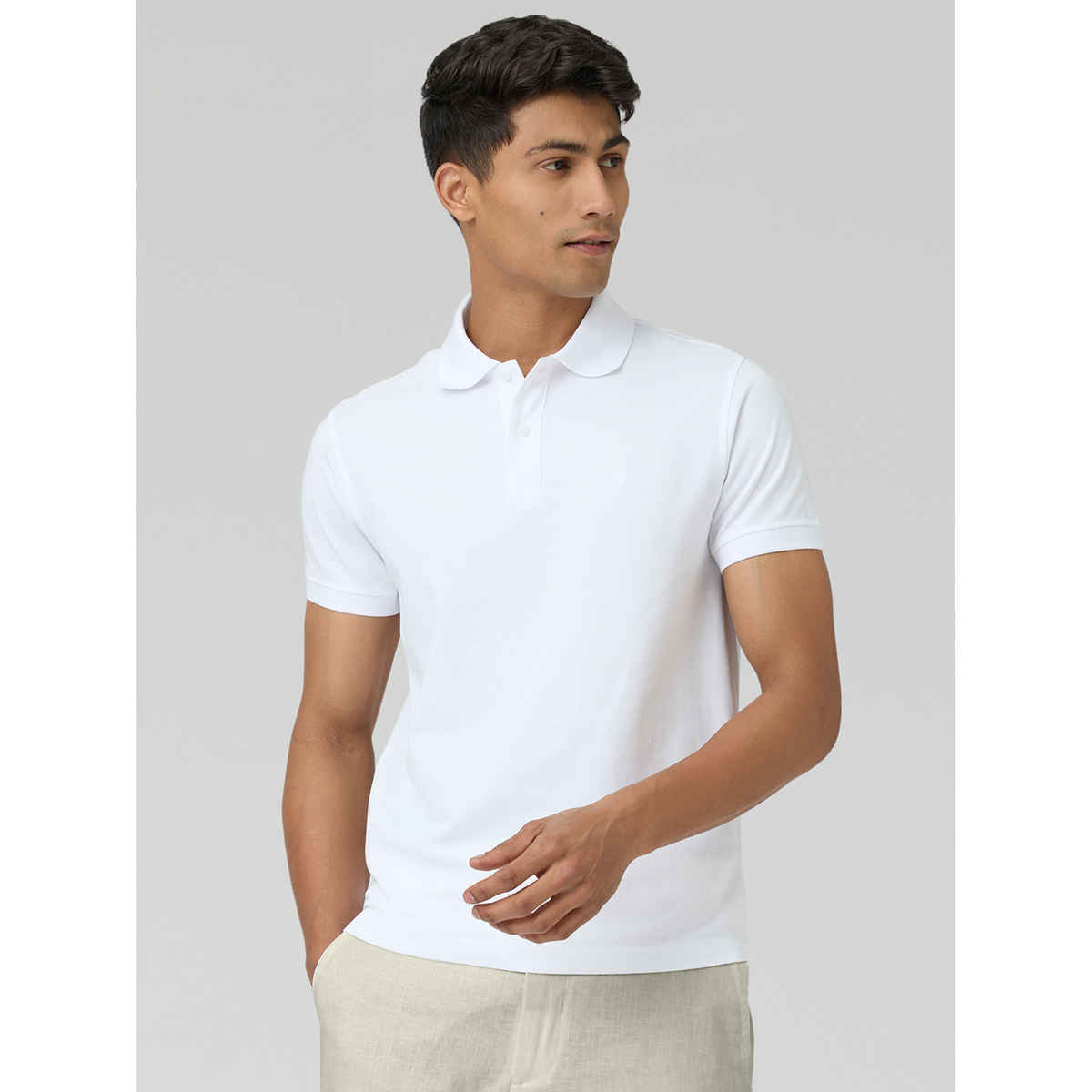 XYXX Nova Polo T-shirt - Polar White | Super Combed Cotton | L