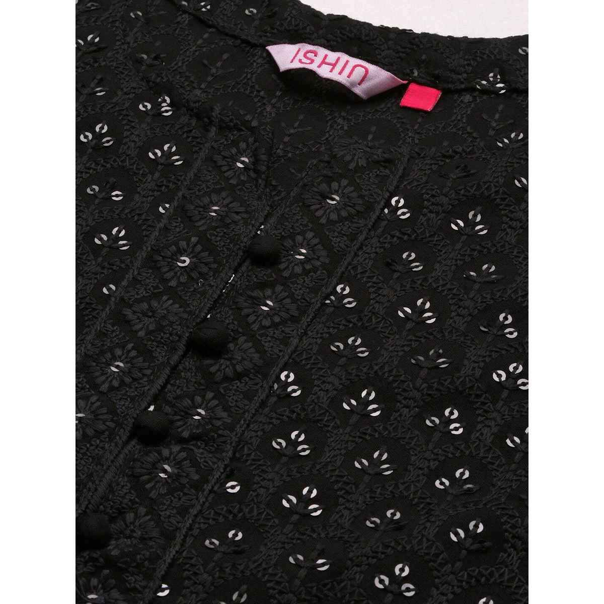 Ishin Women's Kurta | Black - M