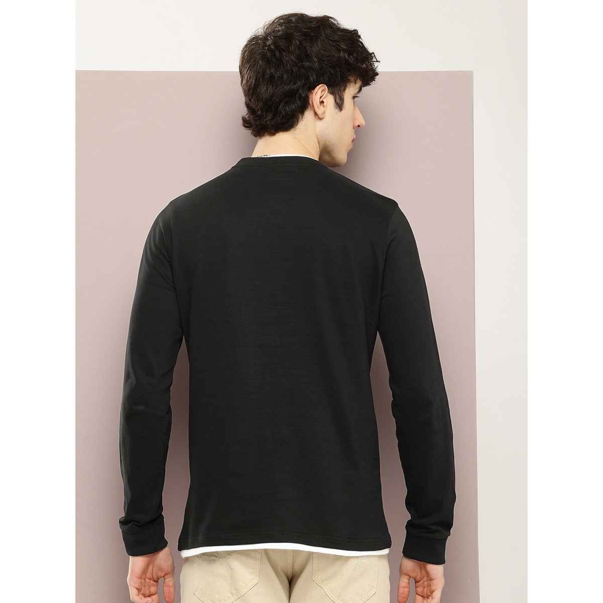 Dillinger Men's T-shirt Long Sleeve Airtex Fabric Crew Neck Regular Fit | Black - M