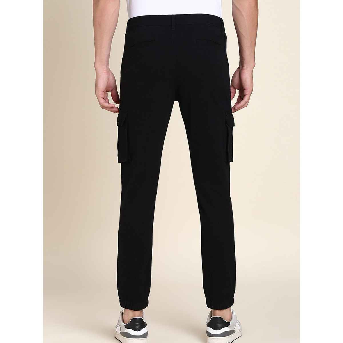 Dennis Lingo Men's Comfort Mid-Rise Cargo Joggers | DLMWTS23020 BK-34 | Black | 34