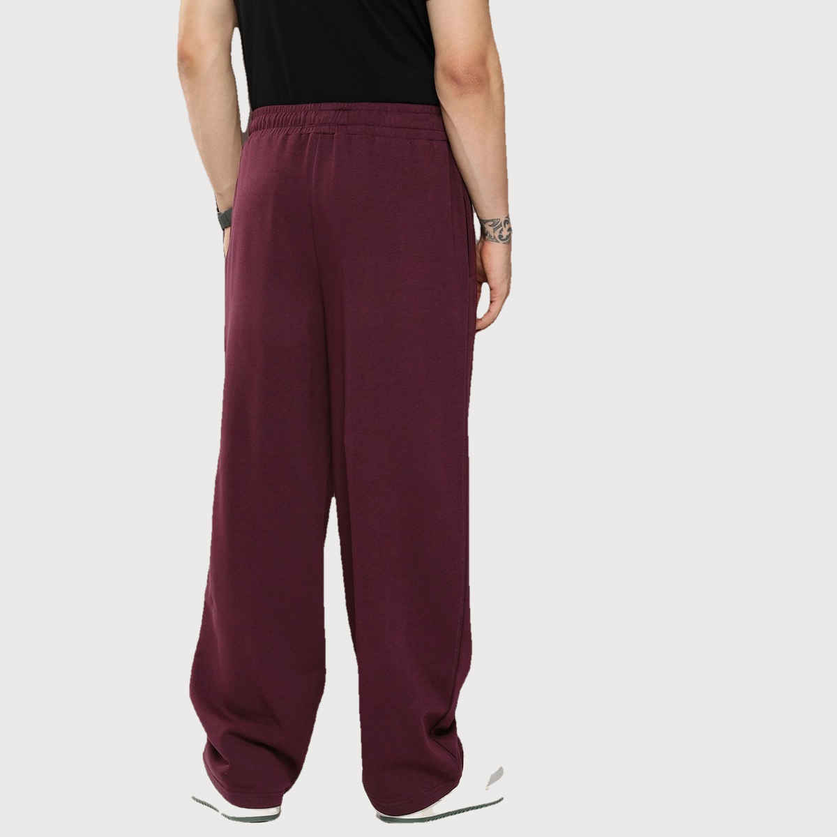 Dillinger Men's Light Weight Relaxed Fit Baggy Knitted Pants | Burgundy - L