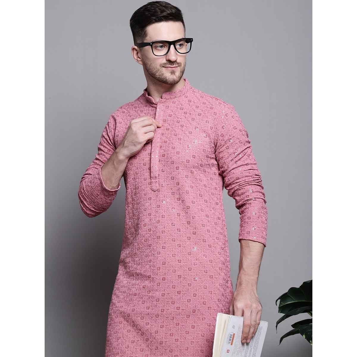 Jompers Men's Kurta | Ko 5006 | Coral - XL