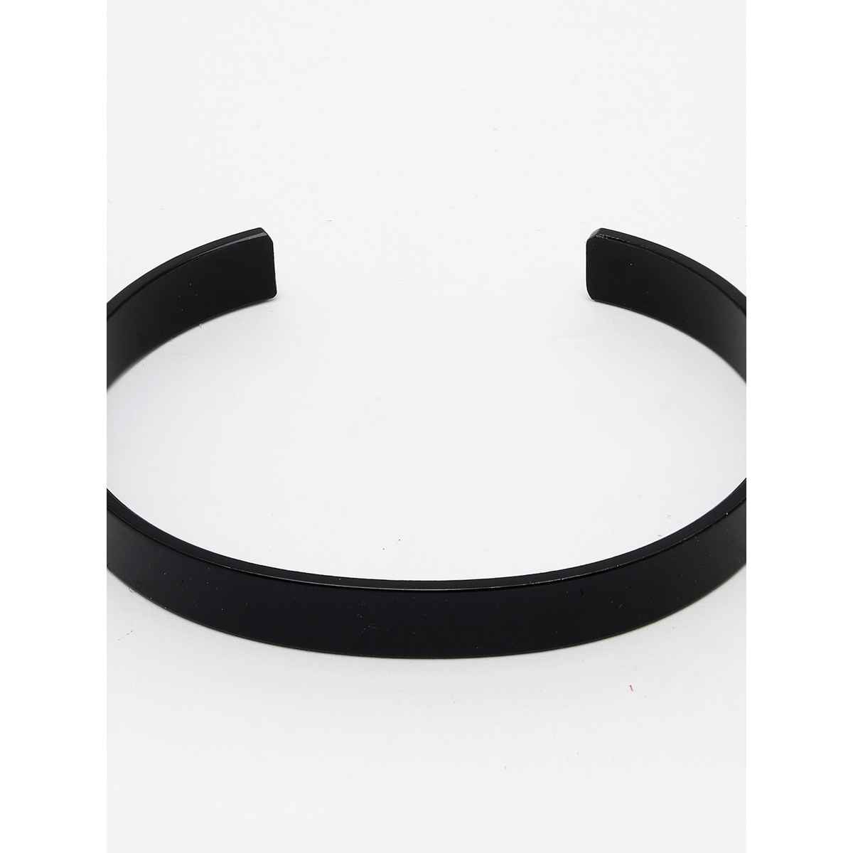 NVR Men's Black Rhodium-plated Stainless Steel Cuff Bracelet | NVR2369