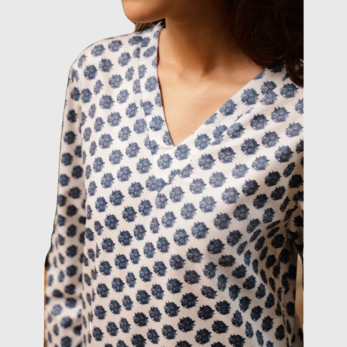 Sanskrutihomes Women Floral Printed White Night Suit SE-NSP-760 | M