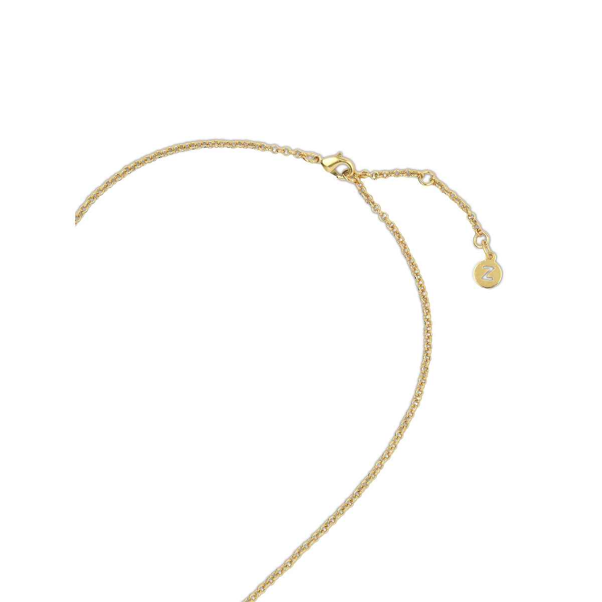 Real Gold Plated Z Bobble Circle Pendant Necklace - Gold