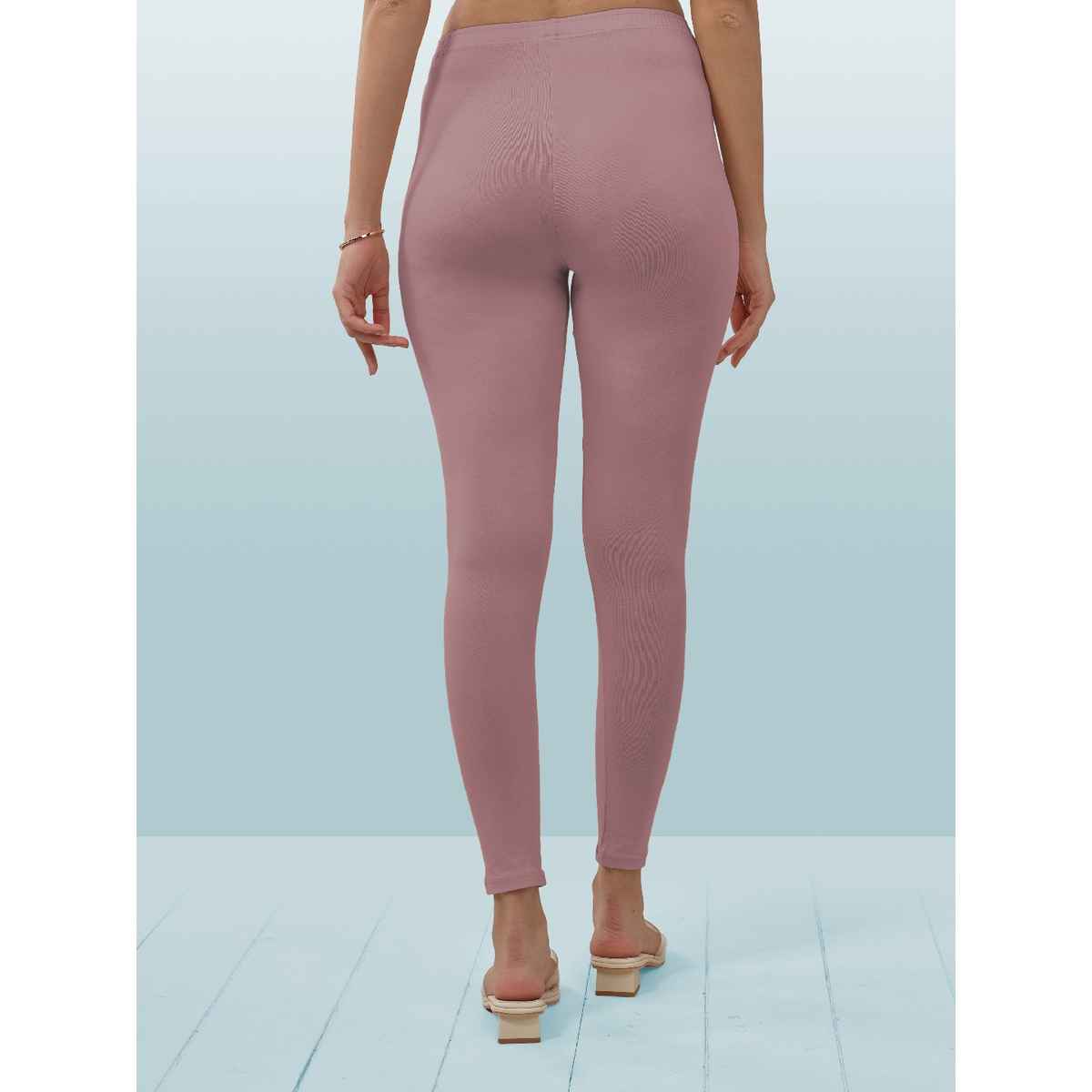 Lyra Women's Leggings Ankle Length | Rosy - Free Size