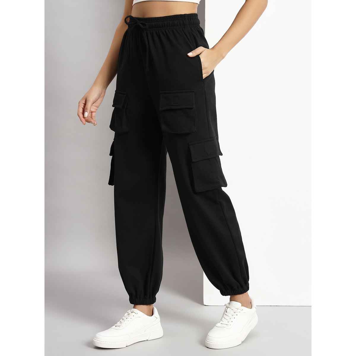 Q-rious Women's SkyTrek Cargo Joggers | LYM-CARGO | Black - 32