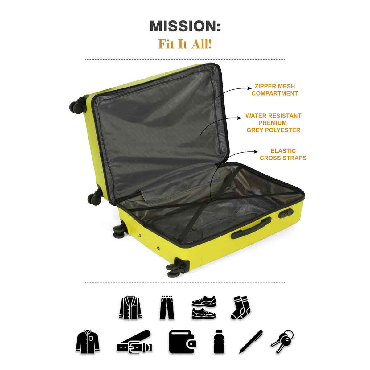 Teakwood Textured PP 32.2 L Retractable Hard Luggage Trolley Bag | Avacado Green - 55 cm