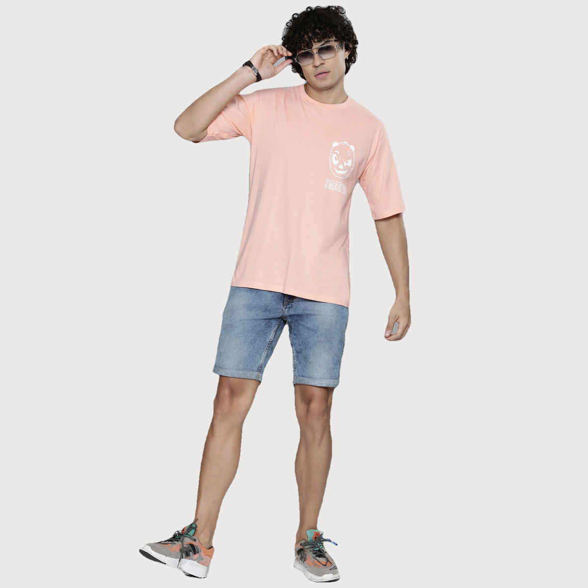 Smartees Men's Printed T-shirt | Peach - XL