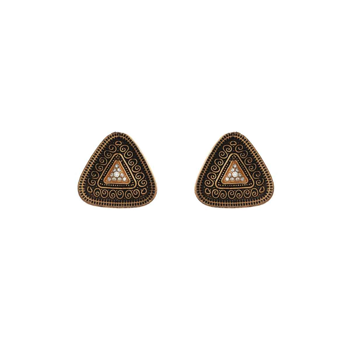 Priyaasi Studded Gold and Silver Plated Earring Set