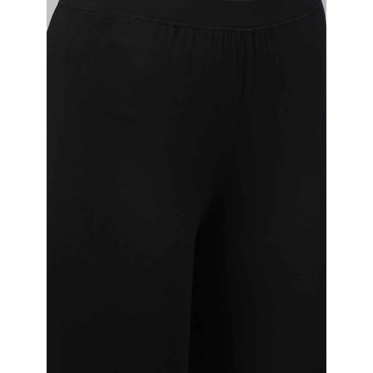 Kryptic Women's Cotton Stretch Solid Ankle Length Legging | Black - XL