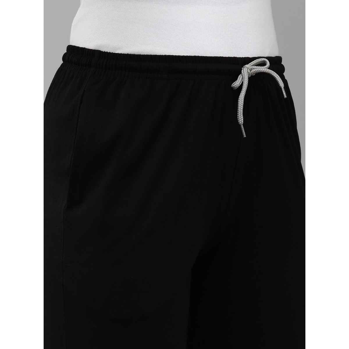 Kryptic Women's Pure Cotton Solid Lounge Pant | Black - L