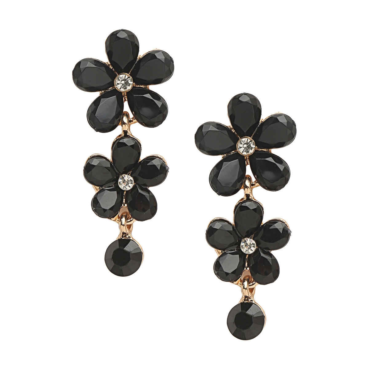 Youbella Crystal Necklace Jewellery Set With Earrings For Girls/Women (Black)(Ybnk - 5766)