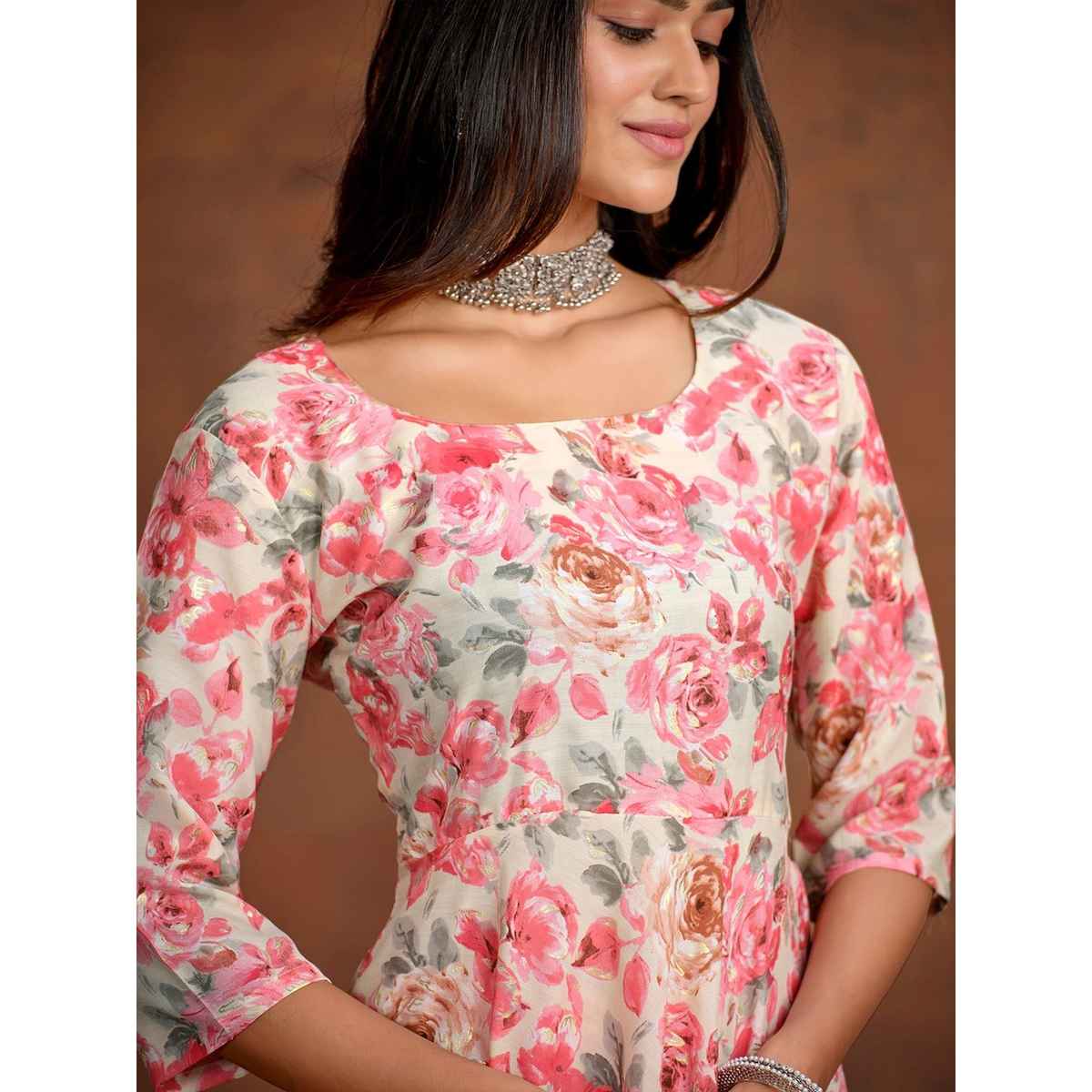 Ishin Women's Kurta Set with Dupatta | Pink - XL