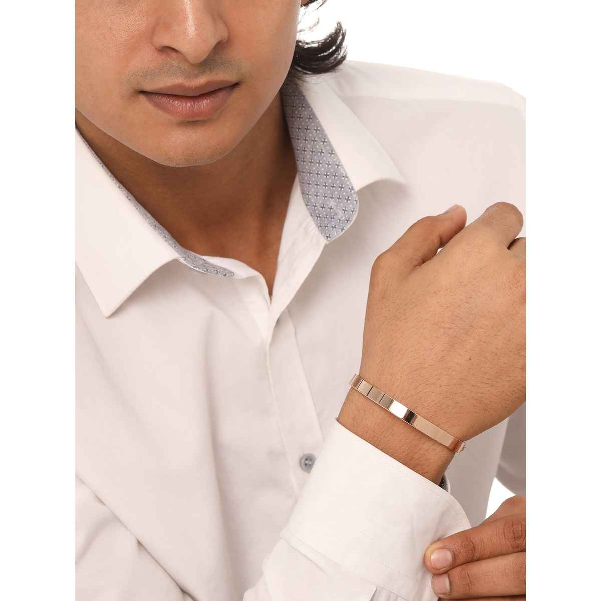 NVR Men's Rose Gold Kada Bracelet | NVR2104