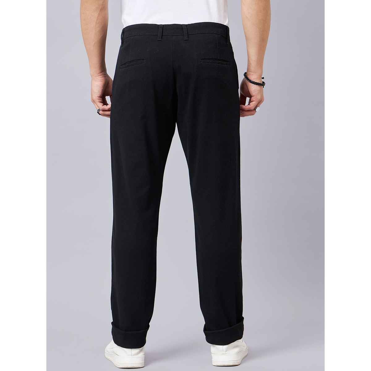 Style Quotient Men Stretchable Chinos Trouser | 28 | SS24SQINFLATED - Black