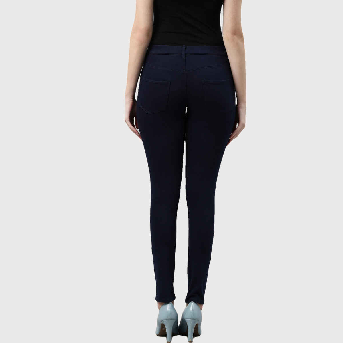 Go Colors Women's Solid Super Stretch Jeggings | LJ03 | Navy - S