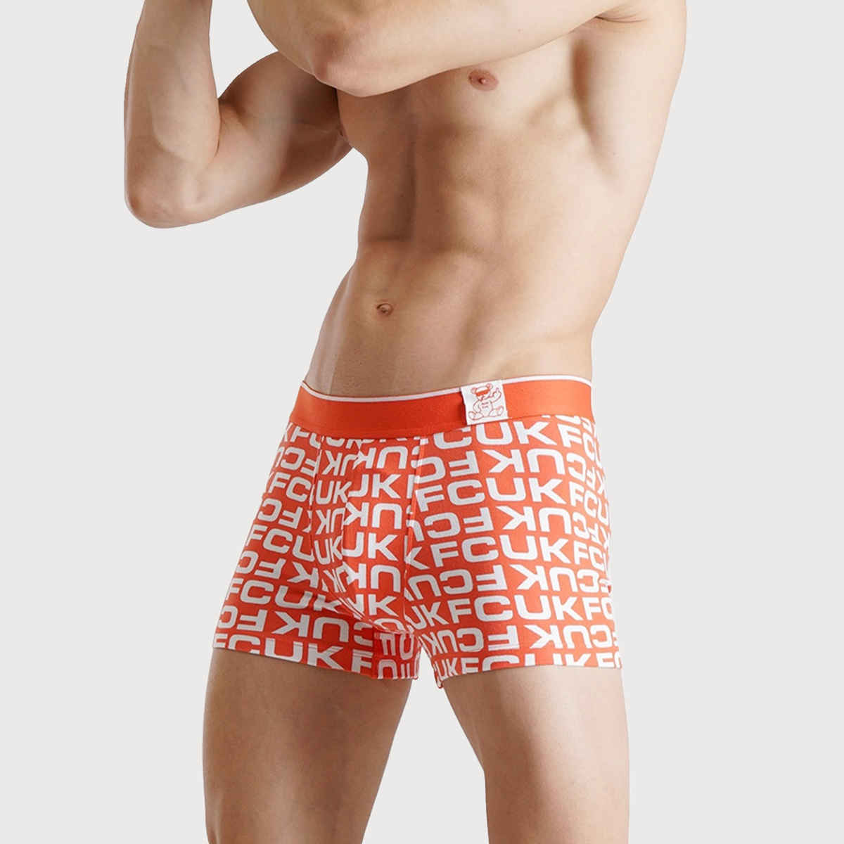 Fcuk Flex Newbold | Men s Printed Trunks Pack of 2 | Black Aop | Flame | L