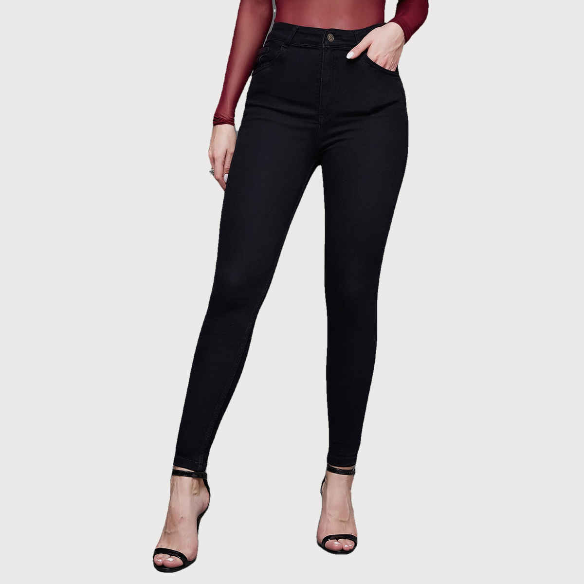 Miss Chase Women s Brave And Free Soul Skinny Jeans | Black | 32
