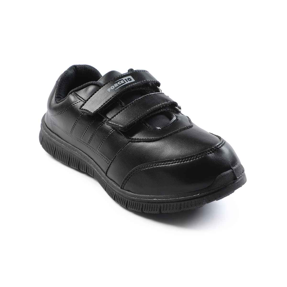 Liberty Force 10 Non Lacing Uniform School Shoes For Kids (8-8.5 Years) | Black - UK 2