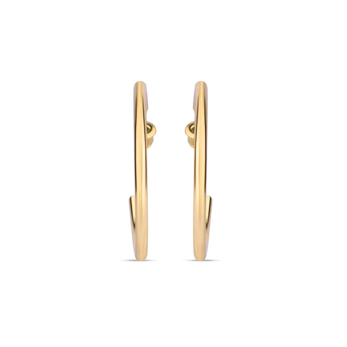 Accessorize London Women's Gold Medium Tube Hoop Earring - Gold