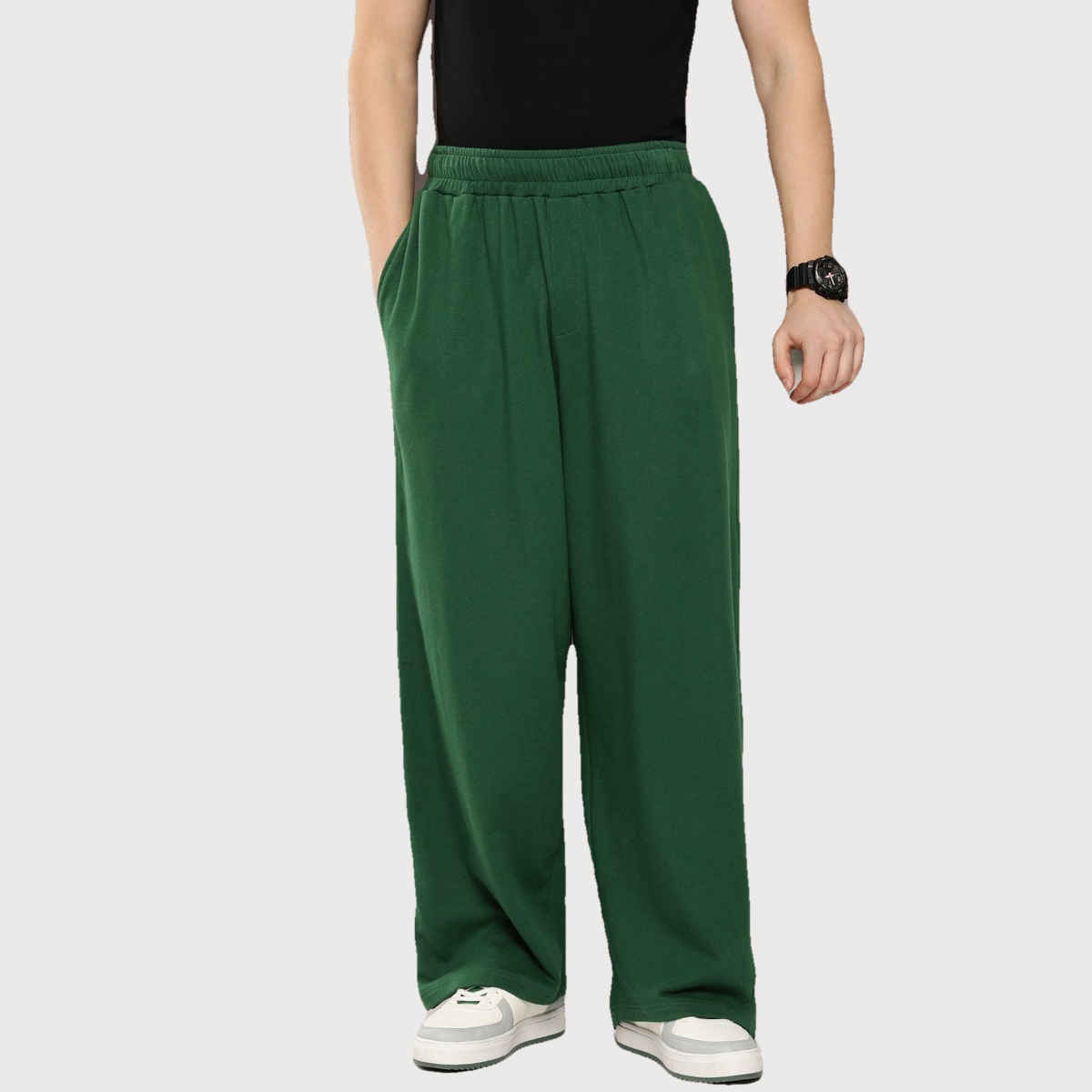 Dillinger Men's Light Weight Relaxed Baggy Knitted Pants | Green - XXL