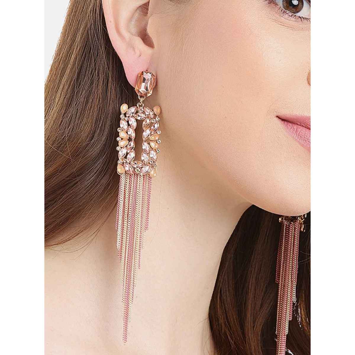 YouBella Jewellery Earings Crystal Tassel Handmade Earrings for Girls and Women (YBEAR - 32805)