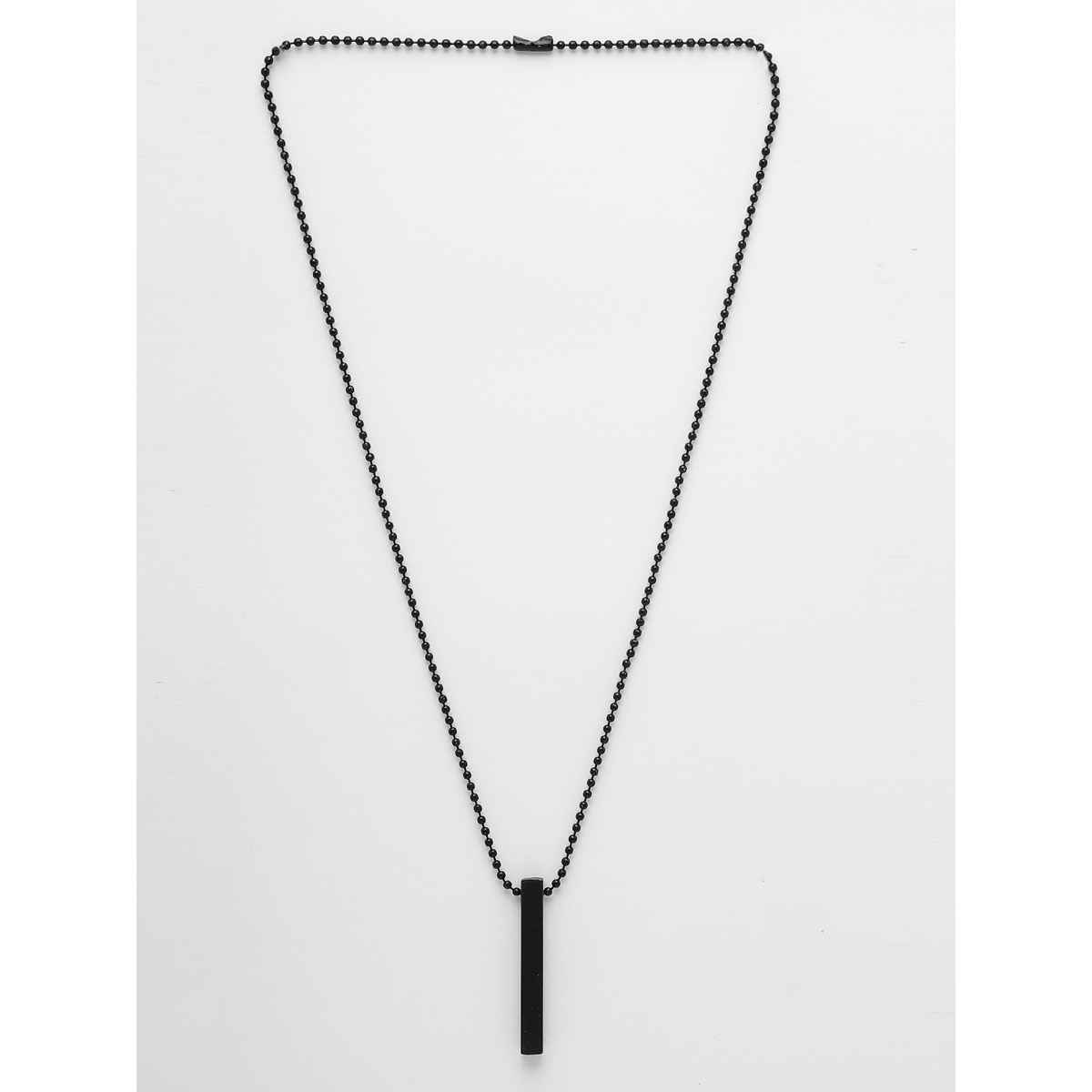 NVR Men's Black - Toned Stainless Steel Rhodium Plated Chain With Pendant | NVR2113