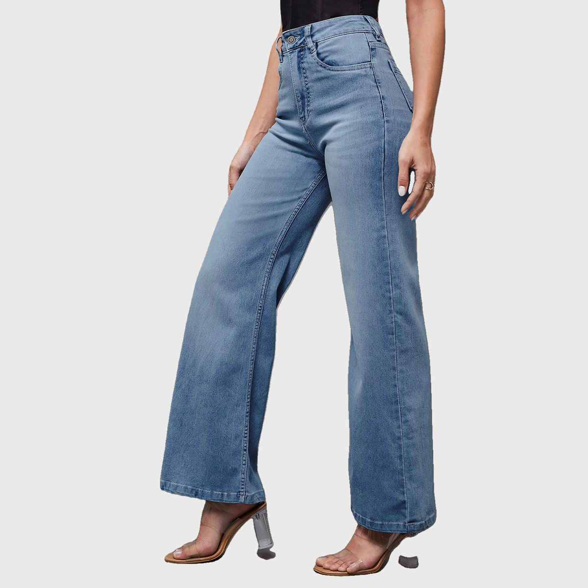 Miss Chase Women s Bring The Heat Wide Leg Jeans | Light Blue | 28