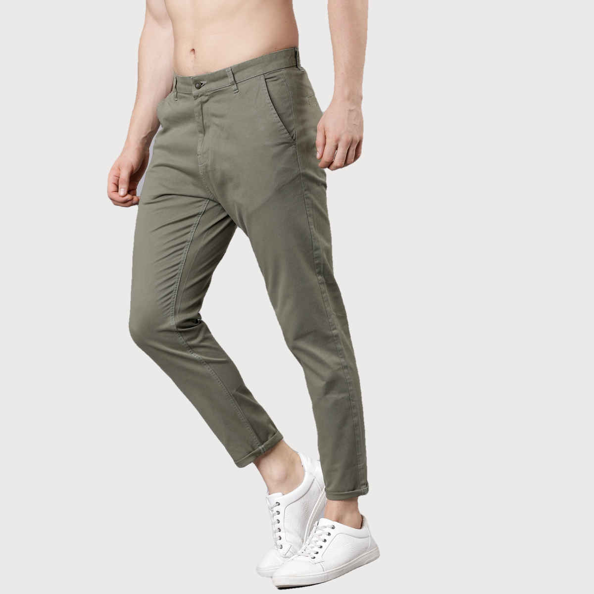 Highlander Men's Tapered Fit Ankle Length Chinos | Capulet Olive - 34