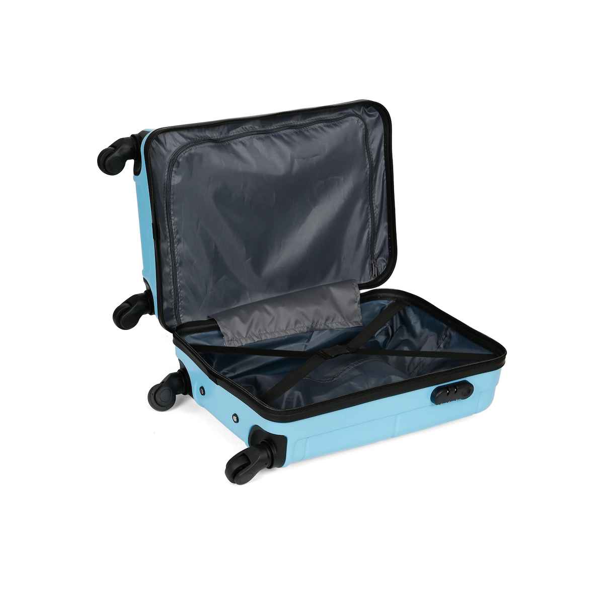 Teakwood Textured PP 32.2 L Retractable Hard Luggage | Astra Cyan - 55 cm