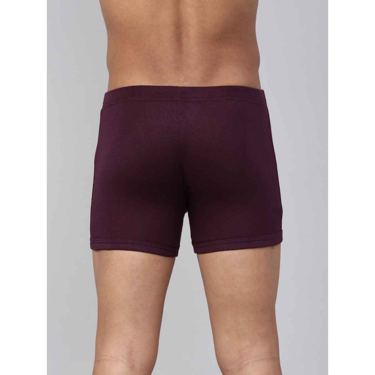 Levi's Innerwear Men's Pure Cotton Long Length Trunk | Grey and Wine - XL