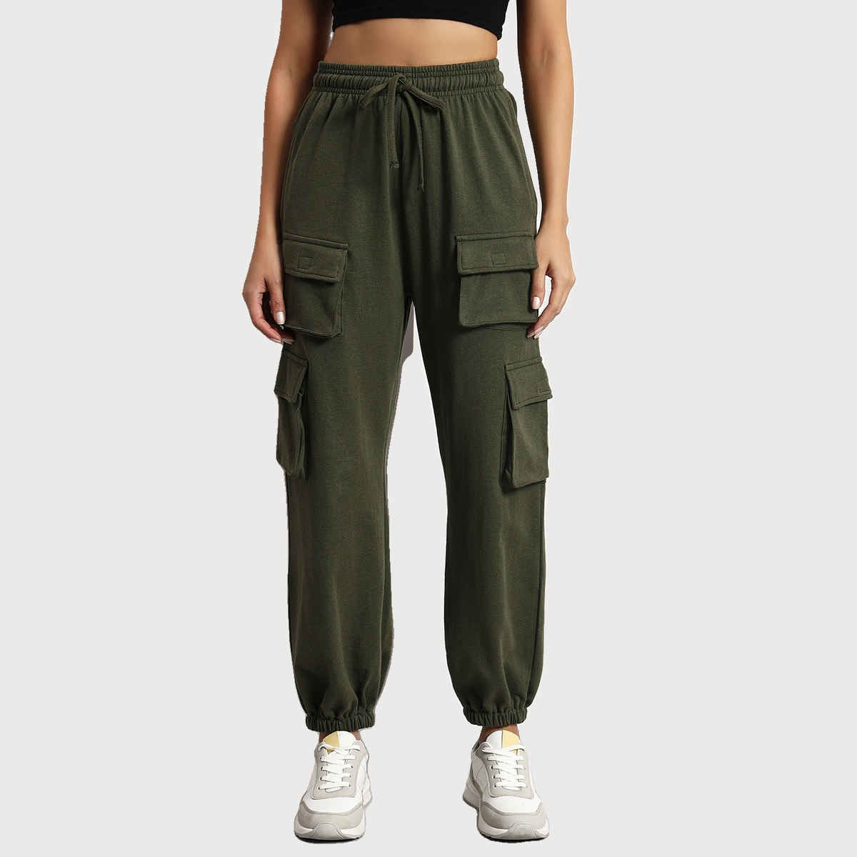 Q-rious Women's SkyTrek Cargo Joggers | LYM-CARGO | Olive - 30