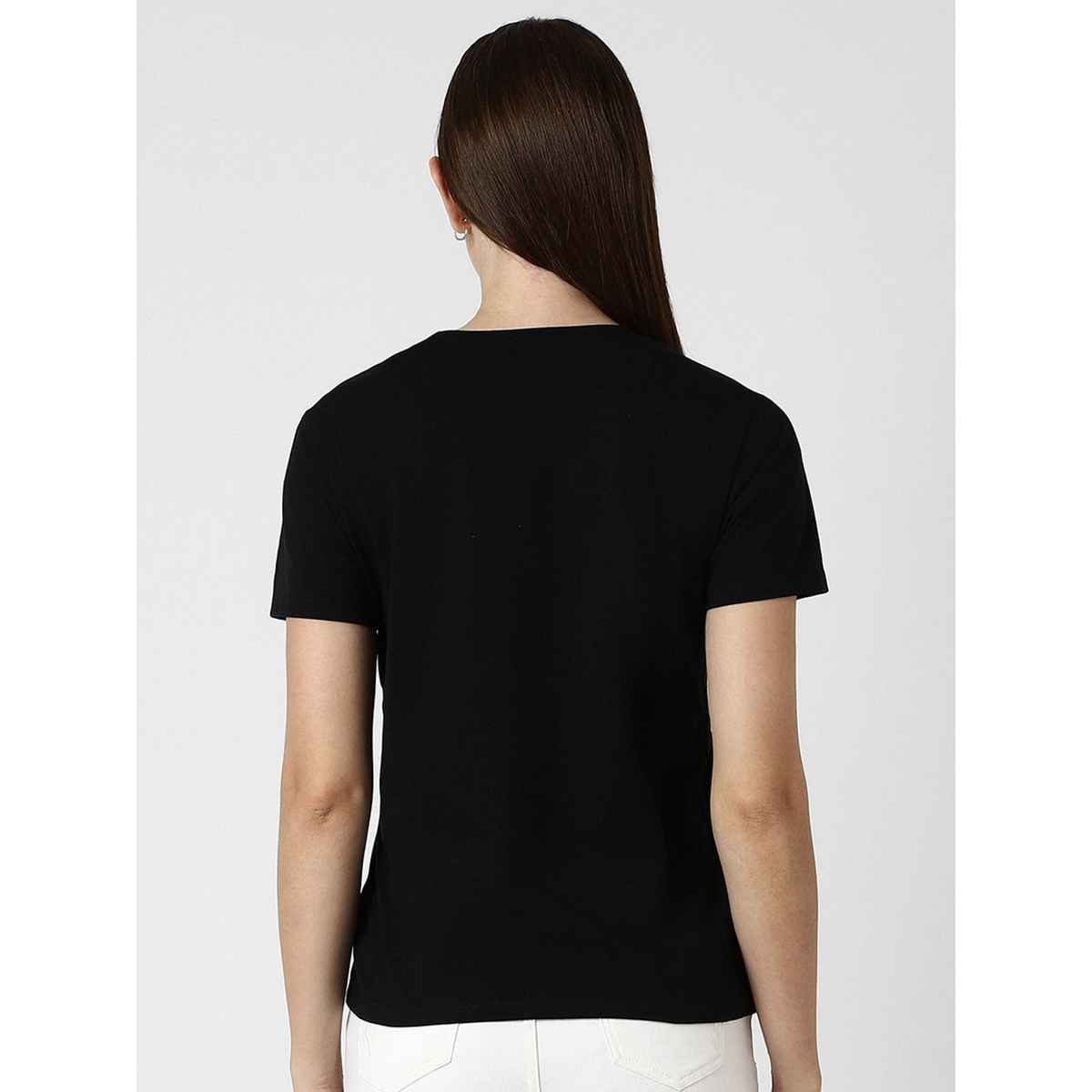 Smartees Women's Printed T-shirt | Black - L