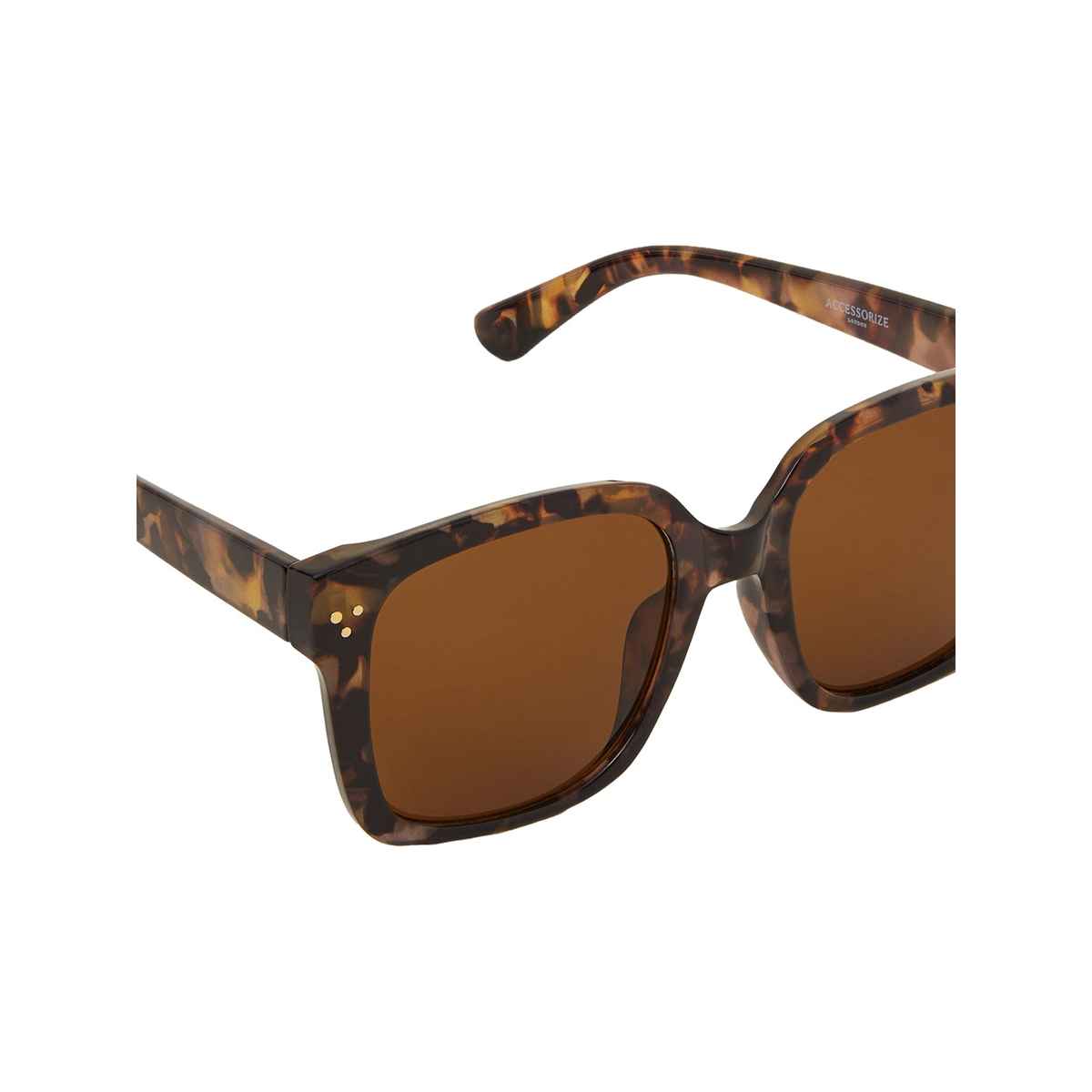 Accessorize London Women's Oversized Tort Square Sunglasses